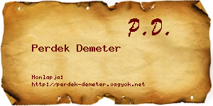 Perdek Demeter névjegykártya